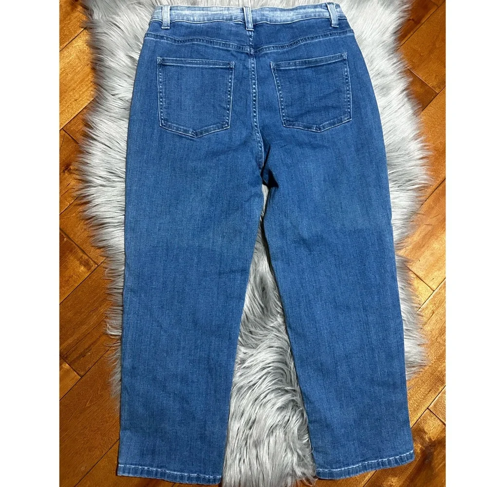 Soft Surroundings Ultimate Denim Straight Cropped Leg Jumeau Wash Jeans Size 10P - Picture 4 of 5